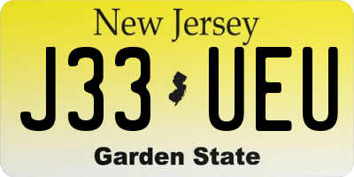 NJ license plate J33UEU