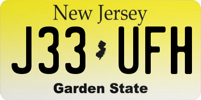 NJ license plate J33UFH