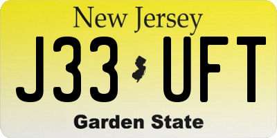 NJ license plate J33UFT
