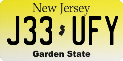 NJ license plate J33UFY