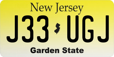 NJ license plate J33UGJ