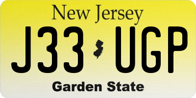 NJ license plate J33UGP