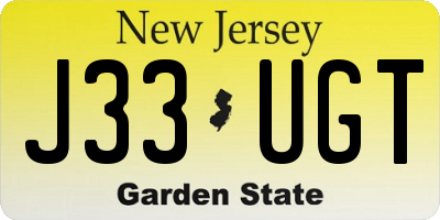 NJ license plate J33UGT