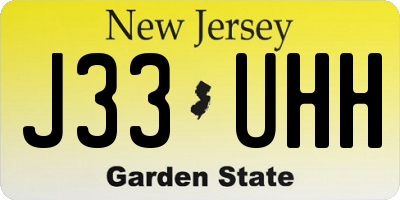 NJ license plate J33UHH