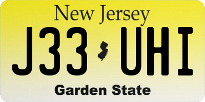 NJ license plate J33UHI