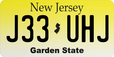 NJ license plate J33UHJ