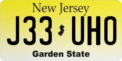 NJ license plate J33UHO