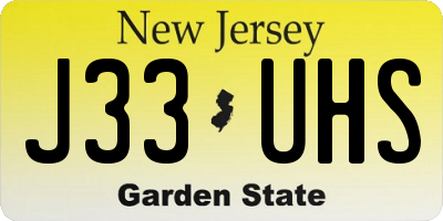 NJ license plate J33UHS