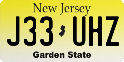 NJ license plate J33UHZ