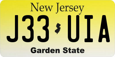 NJ license plate J33UIA