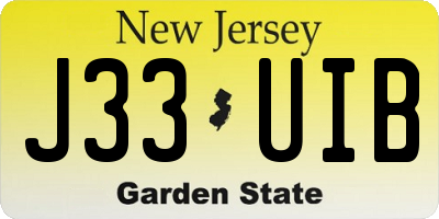 NJ license plate J33UIB