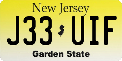 NJ license plate J33UIF