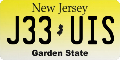 NJ license plate J33UIS