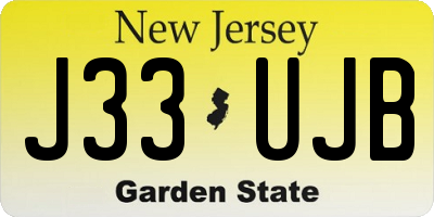NJ license plate J33UJB