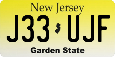 NJ license plate J33UJF