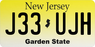 NJ license plate J33UJH
