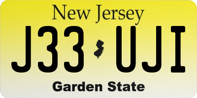 NJ license plate J33UJI