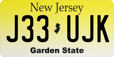 NJ license plate J33UJK