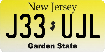 NJ license plate J33UJL
