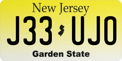 NJ license plate J33UJO