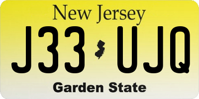 NJ license plate J33UJQ