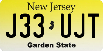 NJ license plate J33UJT