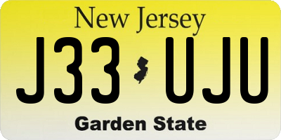 NJ license plate J33UJU