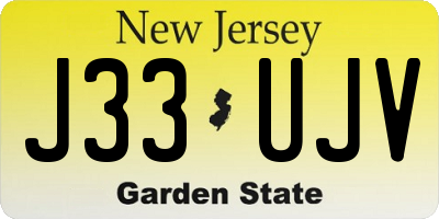 NJ license plate J33UJV