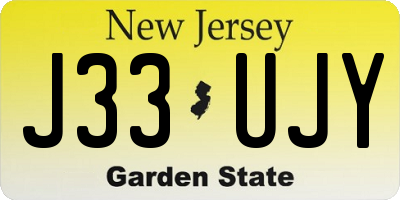 NJ license plate J33UJY