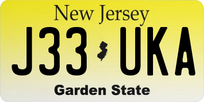 NJ license plate J33UKA