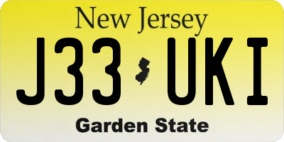 NJ license plate J33UKI