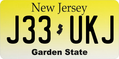 NJ license plate J33UKJ