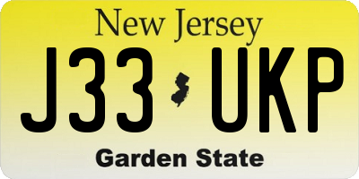 NJ license plate J33UKP