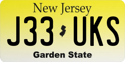 NJ license plate J33UKS