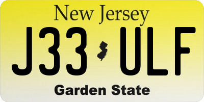 NJ license plate J33ULF