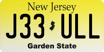 NJ license plate J33ULL