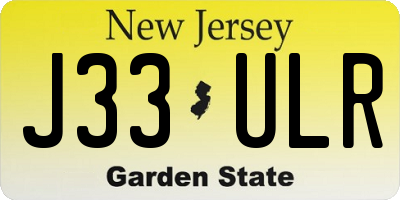 NJ license plate J33ULR