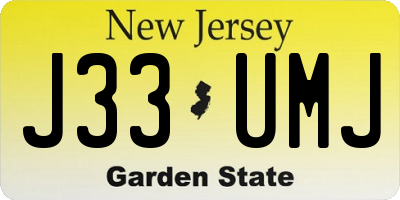 NJ license plate J33UMJ