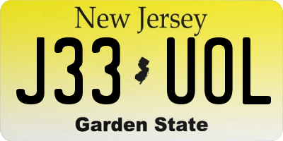 NJ license plate J33UOL