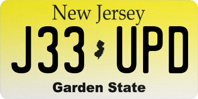 NJ license plate J33UPD