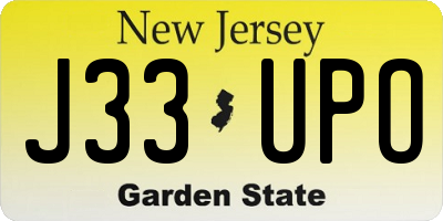 NJ license plate J33UPO
