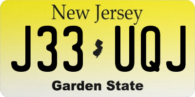 NJ license plate J33UQJ