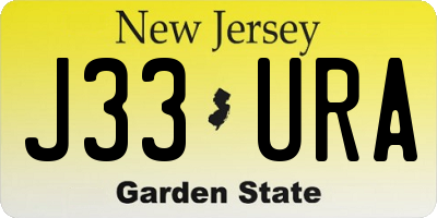 NJ license plate J33URA