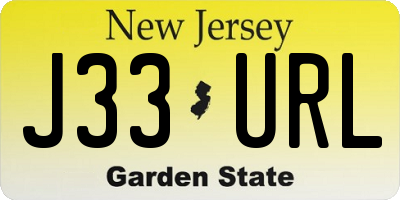 NJ license plate J33URL