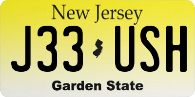 NJ license plate J33USH