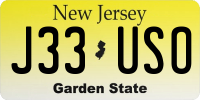 NJ license plate J33USO