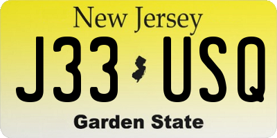 NJ license plate J33USQ