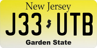NJ license plate J33UTB