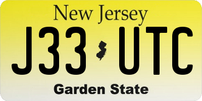 NJ license plate J33UTC