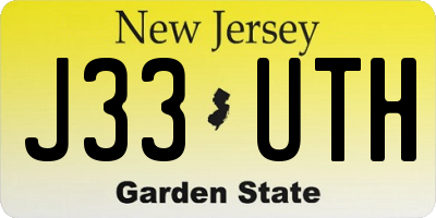 NJ license plate J33UTH